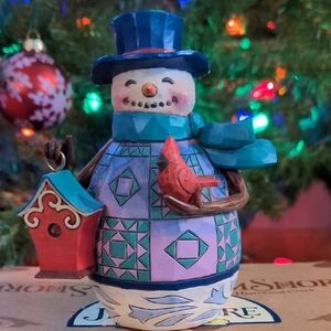 Jim Shore Colorful Snowman with Birdhouse